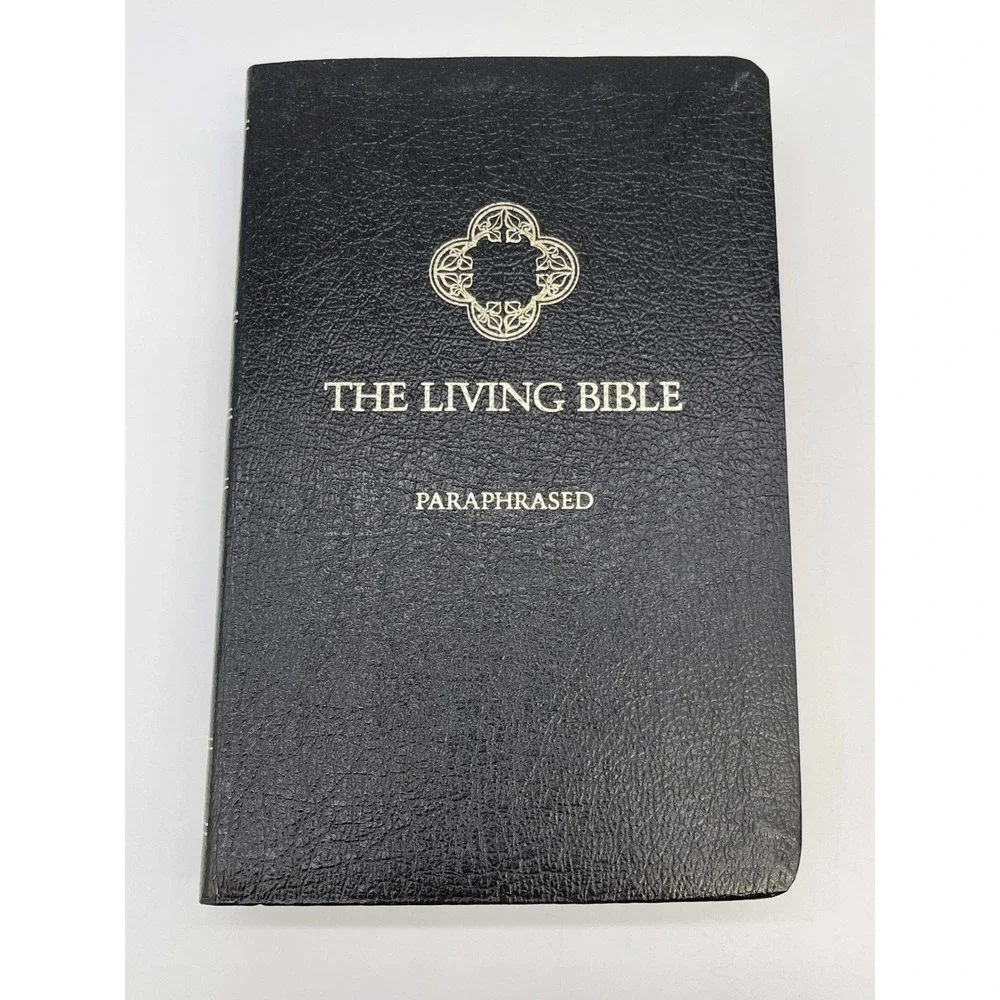 Vintage Tyndale The Living Bible Paraphrased Faux Leather Red Letter Christian